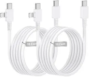 2 in 1 iPhone Fast Charger Cable 10ft, Long USB C to C Charging Cord/Type C to Lightning for Apple iPhone 17 Pro Max/17 Air/16 Pro/16e/15 Plus/14/13/12 Mini/11/XS/XR/X/8/7 Plus/6S/iPad/MacBook Pro 2 in 1 iPhone Fast Charger Cable 10ft, Long USB C to C Charging Cord/Type C to Lightning for Apple iPhone 17 Pro Max/17 Air/16 Pro/16e/15 Plus/14/13/12 Mini/11/XS/XR/X/8/7 Plus/6S/iPad/MacBook Pro