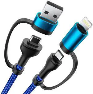 4 in 1 Charging Cable Fast USB C Cable Type C Charger 60W Lightning Cable Adapter USB C to USB C Cable for iPad Charger Fast Multi Charging Cord Fits iPhone 16 15/15 Pro/15 Plus/14 Pro Max,6FT 4 in 1 Charging Cable Fast USB C Cable Type C Charger 60W Lightning Cable Adapter USB C to USB C Cable for iPad Charger Fast Multi Charging Cord Fits iPhone 16 15/15 Pro/15 Plus/14 Pro Max,6FT