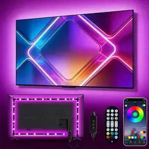 Led Lights for TV, 13.1ft Strip Lights for 45-60 inch Tv, RGB Music Sync TV Backlight Color Changing, Bluetooth APP Remote Control Tv Lights USB Powered LED Strip Lights for Bedroom Decor Led Lights for TV, 13.1ft Strip Lights for 45-60 inch Tv, RGB Music Sync TV Backlight Color Changing, Bluetooth APP Remote Control Tv Lights USB Powered LED Strip Lights for Bedroom Decor