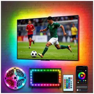 LED Lights for TV 16.4ft LED Light for 45-75 Inch TVs RGB Lights Backlight Behind Music Sync Bluetooth APP and Remote Control TV LEDs Strip USB Powered for Bedroom/Gaming LED Lights for TV 16.4ft LED Light for 45-75 Inch TVs RGB Lights Backlight Behind Music Sync Bluetooth APP and Remote Control TV LEDs Strip USB Powered for Bedroom/Gaming