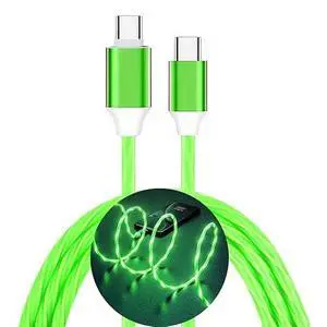 3.3FT 60W/3A Light up USB C to USB C Cable Fast Charging Cable LED Type C Charger Cord for iPhone 15 Series,MacBook Air,iPad Pro,Pixel,Samsung Galaxy S23/S24(Green) 3.3FT 60W/3A Light up USB C to USB C Cable Fast Charging Cable LED Type C Charger Cord for iPhone 15 Series,MacBook Air,iPad Pro,Pixel,Samsung Galaxy S23/S24(Green)