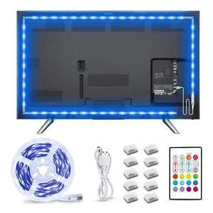LED Lights - 14.8ft RGB LED Strip for 60-70in TV, 4096 DIY Colors Options, Smart Ambient Lighting for Bedroom & Gaming Room Decor LED Lights - 14.8ft RGB LED Strip for 60-70in TV, 4096 DIY Colors Options, Smart Ambient Lighting for Bedroom & Gaming Room Decor