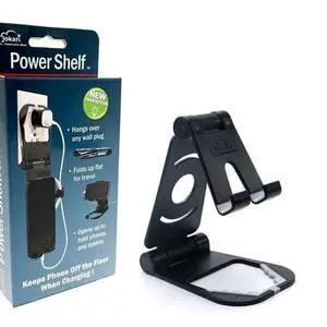 Outlet Mounted Power Shelf Cell Phone Holder. Transform Your Outlet into a Smart Hub and Phone Stand with Built-in Shelf and Wire Organizer to Decrease Clutter and Protect Your Smart Phone (1) Outlet Mounted Power Shelf Cell Phone Holder. Transform Your Outlet into a Smart Hub and Phone Stand with Built-in Shelf and Wire Organizer to Decrease Clutter and Protect Your Smart Phone (1)