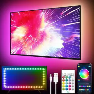 LED Lights for TV, 18FT TV LED Backlight, for 40-75 Inch TV, Music Sync TV LED Light with Bluetooth Function - RGB Color Changing Light Strip for Bedroom (18ft) LED Lights for TV, 18FT TV LED Backlight, for 40-75 Inch TV, Music Sync TV LED Light with Bluetooth Function - RGB Color Changing Light Strip for Bedroom (18ft)