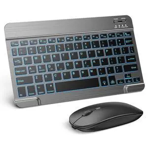 Bluetooth Keyboard and Mouse Combo for iPad, 7-Color Backlit Rechargeable Wireless Keyboard & Mouse Compatible with iPad 9th/8th Gen, iPad Pro/Air/Mini and ipadOS 13 and Above (Space Grey) Bluetooth Keyboard and Mouse Combo for iPad, 7-Color Backlit Rechargeable Wireless Keyboard & Mouse Compatible with iPad 9th/8th Gen, iPad Pro/Air/Mini and ipadOS 13 and Above (Space Grey)