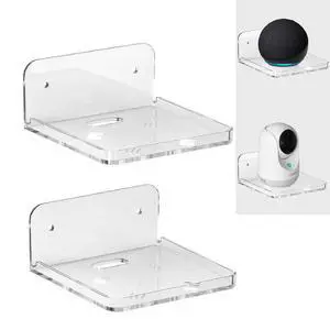 Wall Mount Floating Shelves for 2 Pcs Camera Mini Speaker Shelf Baby Monitor - Clear Mini Shelf Flexible Use for Wall Space in Bedroom Bathroom Kitchen Living Room Wall Mount Floating Shelves for 2 Pcs Camera Mini Speaker Shelf Baby Monitor - Clear Mini Shelf Flexible Use for Wall Space in Bedroom Bathroom Kitchen Living Room