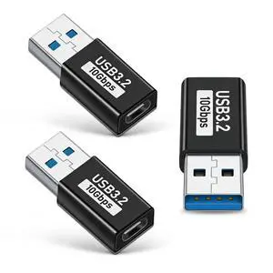 USB C to USB A Adapter (3-Pack), 10Gbps USB 3.2 Gen2 OTG, Type C to USB Adapter, Fast Data Transfer & Charging Dongle Compatible with Laptop, PC, Charger, USB Hub, Hard Drive, Phone USB C to USB A Adapter (3-Pack), 10Gbps USB 3.2 Gen2 OTG, Type C to USB Adapter, Fast Data Transfer & Charging Dongle Compatible with Laptop, PC, Charger, USB Hub, Hard Drive, Phone
