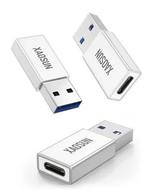 10Gbps USB to USB C Adapter 3 Pack, 3.1 USBC Female to USB Male Adapter, One-Sided SuperSpeed Data Sync, 100W Fast Charging for iPhone 16 15 14 13, Laptop, Charger, Quest Link, etc, Sliver 10Gbps USB to USB C Adapter 3 Pack, 3.1 USBC Female to USB Male Adapter, One-Sided SuperSpeed Data Sync, 100W Fast Charging for iPhone 16 15 14 13, Laptop, Charger, Quest Link, etc, Sliver