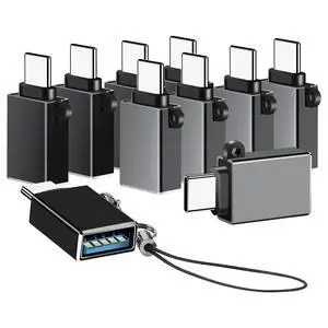 Type C to USB Adapter 10-Pack, USB C Male to USB 3.0 Female OTG Adapter,USBC to USB Converter for iPhone 17/16/15, MacBook Pro, iPad Pro/Air, Samsung Galaxy and More Type C to USB Adapter 10-Pack, USB C Male to USB 3.0 Female OTG Adapter,USBC to USB Converter for iPhone 17/16/15, MacBook Pro, iPad Pro/Air, Samsung Galaxy and More