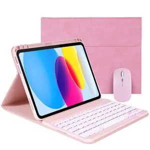 Case Keyboard for 11 inch iPad 11th (A16, 2025) / 10th Generation,Mouse and Detachable Wireless 7 Color Rainbow Backlight Magnetic Keyboard,Premium PU Leather Cover with Auto Sleep/Wake,Pink Case Keyboard for 11 inch iPad 11th (A16, 2025) / 10th Generation,Mouse and Detachable Wireless 7 Color Rainbow Backlight Magnetic Keyboard,Premium PU Leather Cover with Auto Sleep/Wake,Pink