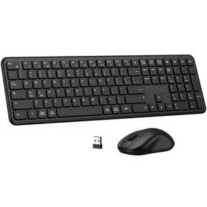 Wireless Keyboard and Mouse Combo, Full-Size Silent Ergonomic Keyboard and Mouse, Sleep Mode, Long Battery Life, 2.4G Lag-Free Cordless Mice Keyboard Set for Computer, Laptop, PC, Mac, Windows (Black) Wireless Keyboard and Mouse Combo, Full-Size Silent Ergonomic Keyboard and Mouse, Sleep Mode, Long Battery Life, 2.4G Lag-Free Cordless Mice Keyboard Set for Computer, Laptop, PC, Mac, Windows (Black)