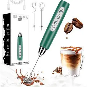 Milk Frother Handheld for Coffee, Electric Whisk 3 Speed Adjustable, Drink Mixer with Stainless 3 Whisks, Rechargeable Hand Frother Wand, Foam Maker for Latte Cappuccino Hot Chocolate Egg Green Milk Frother Handheld for Coffee, Electric Whisk 3 Speed Adjustable, Drink Mixer with Stainless 3 Whisks, Rechargeable Hand Frother Wand, Foam Maker for Latte Cappuccino Hot Chocolate Egg Green