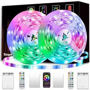 Battery Powered Led Strip Lights 33ft, 2x16.4ft USB/Battery Operated RGB LED Lights Birthday Christmas Gift with Remote for TV Backlight, Bedroom, Camping Battery Powered Led Strip Lights 33ft, 2x16.4ft USB/Battery Operated RGB LED Lights Birthday Christmas Gift with Remote for TV Backlight, Bedroom, Camping