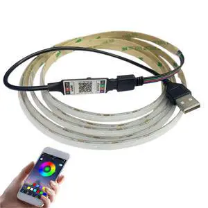5V USB RGB COB Strip Lighting Backlight TV,RGB COB LED with Bluetooth Music Sync for TV, Bedroom, Party DIY Home Decoration Lighting (RGB, 1M) 5V USB RGB COB Strip Lighting Backlight TV,RGB COB LED with Bluetooth Music Sync for TV, Bedroom, Party DIY Home Decoration Lighting (RGB, 1M)