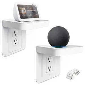 Outlet Shelf, Bathroom Wall Holder with Built-in Cable Management, Wall Organizer for Smart Home Decor Space Saving Electric Toothbrush Use as Echo Holder (Vertical Decora&Duplex, 2, Pack) Outlet Shelf, Bathroom Wall Holder with Built-in Cable Management, Wall Organizer for Smart Home Decor Space Saving Electric Toothbrush Use as Echo Holder (Vertical Decora&Duplex, 2, Pack)