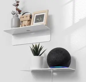 White Floating Shelves Wall Mounted Set of 2 - Easily Expand Wall Space - Acrylic Hanging Shelves for Bedroom, Gaming Room, Living Room, Bathroom, Office with Cable Clips White Floating Shelves Wall Mounted Set of 2 - Easily Expand Wall Space - Acrylic Hanging Shelves for Bedroom, Gaming Room, Living Room, Bathroom, Office with Cable Clips
