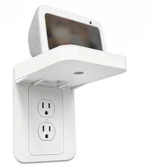 Outlet Shelf with Cord Storage, White Wall Holder for Bathroom, 1 Pack Outlet Shelf with Cord Storage, White Wall Holder for Bathroom, 1 Pack
