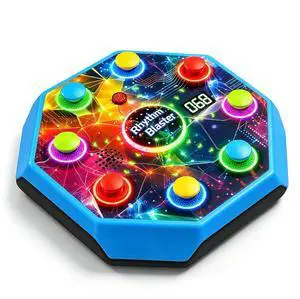 Electronic Table Reflex Game for Solo & 2 Players, Light-Up Memory & Reaction Toy with 4 Game Modes, Family Brain Training Gift for Kids 6 7 8 9 10 11 Year Old Boys & Girls Electronic Table Reflex Game for Solo & 2 Players, Light-Up Memory & Reaction Toy with 4 Game Modes, Family Brain Training Gift for Kids 6 7 8 9 10 11 Year Old Boys & Girls