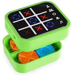 Rechargeable Tic Tac Toe Game Box with 5 Fun Brain Memory Games, Electronic Touchscreen Handheld Game, Portable Digital Puzzle Board Travel Toy, Gifts Choice for Kids and Adults (Green) Rechargeable Tic Tac Toe Game Box with 5 Fun Brain Memory Games, Electronic Touchscreen Handheld Game, Portable Digital Puzzle Board Travel Toy, Gifts Choice for Kids and Adults (Green)