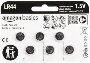 6-Pack LR44 Alkaline Button Cell Replacement Battery, 1.5 Volt, Long Lasting Power, Mercury-Free 6-Pack LR44 Alkaline Button Cell Replacement Battery, 1.5 Volt, Long Lasting Power, Mercury-Free