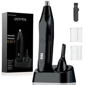 Rechargeable Nose and Ear Hair Trimmer for Men Women2025 Professional Painless Eyebrow & Facial Hair Trimmer with Replaceable Stainless Steel Dual Edge Blades, Black Rechargeable Nose and Ear Hair Trimmer for Men Women2025 Professional Painless Eyebrow & Facial Hair Trimmer with Replaceable Stainless Steel Dual Edge Blades, Black
