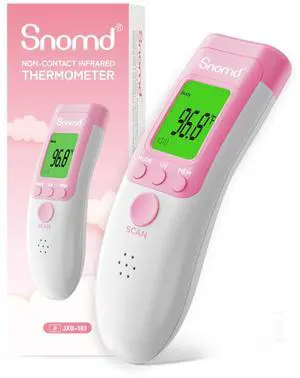 Digital Non-Contact Infrared Forehead Thermometer for Adults, Kids, and Baby, 3-in-1 Medical Grade Thermometer with Fever Indicator, Instant Reading, Backlit LCD Display Digital Non-Contact Infrared Forehead Thermometer for Adults, Kids, and Baby, 3-in-1 Medical Grade Thermometer with Fever Indicator, Instant Reading, Backlit LCD Display