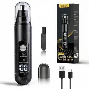 Ear & Nose Hair Trimmer, Professional Painless Eyebrow and Facial Hair Trimmer for Men and Women, C-Type Rechargeable, Waterproof Double Edged Blade (Carbon Black) Ear & Nose Hair Trimmer, Professional Painless Eyebrow and Facial Hair Trimmer for Men and Women, C-Type Rechargeable, Waterproof Double Edged Blade (Carbon Black)
