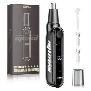 Ear & Nose Hair Trimmer with LED Display for Men Women - Professional Painless Eyebrow & Facial & Nose Hair Trimmer, USB Rechargeable, Dual-Edge Blades for Smoother Cutting Black Ear & Nose Hair Trimmer with LED Display for Men Women - Professional Painless Eyebrow & Facial & Nose Hair Trimmer, USB Rechargeable, Dual-Edge Blades for Smoother Cutting Black
