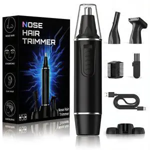 Nose Hair Trimmer for Men,Rechargeable 3-in-1 Professional Painless Eyebrow & Facial Hair Trimmer for Men Women,Multifunctional Trimmer with IPX7 Waterproof,Powerful Motor and Dual-Edge Blades Nose Hair Trimmer for Men,Rechargeable 3-in-1 Professional Painless Eyebrow & Facial Hair Trimmer for Men Women,Multifunctional Trimmer with IPX7 Waterproof,Powerful Motor and Dual-Edge Blades