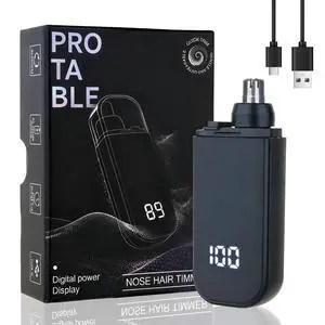 Portable Nose and Ear Trimmer Clipper for Men Women,2026 Professional LED Dsiplay Nose Hair Trimmer with Powerful Motor and Dual-Edge Blades for Smoother Cutting Mini Travel Size (Black) Portable Nose and Ear Trimmer Clipper for Men Women,2026 Professional LED Dsiplay Nose Hair Trimmer with Powerful Motor and Dual-Edge Blades for Smoother Cutting Mini Travel Size (Black)