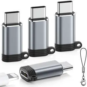 Lightning to USB C Adapter 4 Pack, Fast Charging & Data Sync for iPhone 15/16/17 Pro/Pro Max, Charger Adapter Accessory (Not for Audio/OTG) Lightning to USB C Adapter 4 Pack, Fast Charging & Data Sync for iPhone 15/16/17 Pro/Pro Max, Charger Adapter Accessory (Not for Audio/OTG)