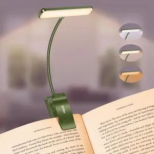 19 LED Rechargeable Book Light for Reading in Bed with Memory Function- Eye Caring 3 Color Temperatures,Stepless Dimming Brightness,90 Hrs Runtime Clip on Light for Book Lovers-Dark Green 19 LED Rechargeable Book Light for Reading in Bed with Memory Function- Eye Caring 3 Color Temperatures,Stepless Dimming Brightness,90 Hrs Runtime Clip on Light for Book Lovers-Dark Green
