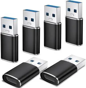 6 Pack USB C Female to USB Male Adapter, Type C to USB A Charger Cable Converter for iPhone 11 12 13 14 15 16 17 Pro Max, iPad Pro Air 4 Mini 6, Samsung Galaxy S25 S24 S23 S22, Google Pixel (Black) 6 Pack USB C Female to USB Male Adapter, Type C to USB A Charger Cable Converter for iPhone 11 12 13 14 15 16 17 Pro Max, iPad Pro Air 4 Mini 6, Samsung Galaxy S25 S24 S23 S22, Google Pixel (Black)