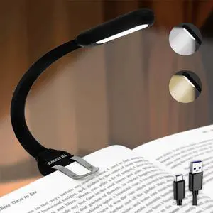 Rechargeable Book Light for Reading in Bed, 4 Color Temperatures Eye-Caring LED, Portable Clip On Reading Light with Magnetic Base, Hands-Free for Travel, Night Reading (Black) Rechargeable Book Light for Reading in Bed, 4 Color Temperatures Eye-Caring LED, Portable Clip On Reading Light with Magnetic Base, Hands-Free for Travel, Night Reading (Black)