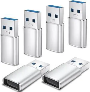 6 Pack USB C Female to USB Male Adapter, Type C to USB A Charger Cable Converter for iPhone 11 12 13 14 15 16 17 Pro Max, iPad Pro Air 4 Mini 6, Samsung Galaxy S25 S24 S23 S22, Google Pixel (Silver) 6 Pack USB C Female to USB Male Adapter, Type C to USB A Charger Cable Converter for iPhone 11 12 13 14 15 16 17 Pro Max, iPad Pro Air 4 Mini 6, Samsung Galaxy S25 S24 S23 S22, Google Pixel (Silver)