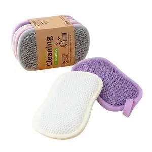 5-Pack Reusable Kitchen Cleaning Sponges-Soft & Scrub Dual-Sided Pads - Assorted Color 5-Pack Reusable Kitchen Cleaning Sponges-Soft & Scrub Dual-Sided Pads - Assorted Color