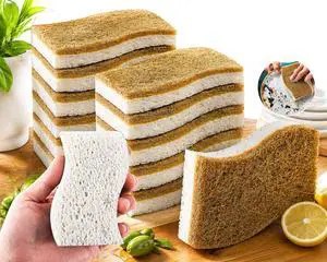 12 Pack Kitchen Sponges Non Scratch Dish Sponge, Plant Based Scrub Sponge for Dishes, Reusable Cleaning Sponge for Kitchen Sink, Absorbent Dishwashing Sponges 12 Pack Kitchen Sponges Non Scratch Dish Sponge, Plant Based Scrub Sponge for Dishes, Reusable Cleaning Sponge for Kitchen Sink, Absorbent Dishwashing Sponges