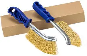 Wire Brushes for Cleaning Rust Removal Heavy Duty Steel Brush Tool 11" Long Handle with Plastic Handle,for Automotive,Grill,Paint , Welding Slag&HouseholdMore and Thicker Bristles Pack of 2 Wire Brushes for Cleaning Rust Removal Heavy Duty Steel Brush Tool 11" Long Handle with Plastic Handle,for Automotive,Grill,Paint , Welding Slag&HouseholdMore and Thicker Bristles Pack of 2