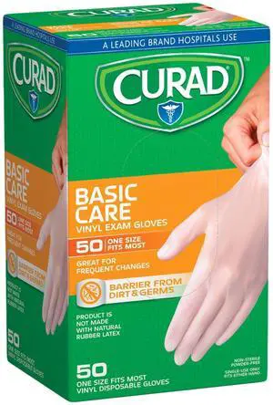 Powder-Free Vinyl Exam Gloves-50 ct Powder-Free Vinyl Exam Gloves-50 ct