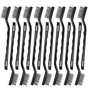 15PCS Mini Stainless Steel Wire Brush Set, Curved Handle Masonry Brushes, Wire Bristle Scratch Brush for Cleaning Welding Slag, Rust, Paint, Metal, Wood, Rust Remover Tool 15PCS Mini Stainless Steel Wire Brush Set, Curved Handle Masonry Brushes, Wire Bristle Scratch Brush for Cleaning Welding Slag, Rust, Paint, Metal, Wood, Rust Remover Tool