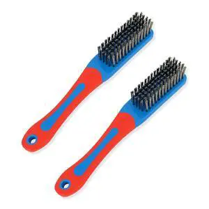 2-Pc Stainless Steel Brush Set with Silicone Grips - 7" Heavy Duty Stainless Steel Wire Brush for Paint Removal & Rust Removal, Metal Scraper for Aggressive Cleaning 2-Pc Stainless Steel Brush Set with Silicone Grips - 7" Heavy Duty Stainless Steel Wire Brush for Paint Removal & Rust Removal, Metal Scraper for Aggressive Cleaning