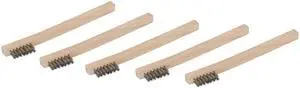 Stainless Steel 1200-Bristle Count Wire Brush for Mechanics and Painters, Removes Rust and Paint from Metals, Wood Handle, 5 Pack Stainless Steel 1200-Bristle Count Wire Brush for Mechanics and Painters, Removes Rust and Paint from Metals, Wood Handle, 5 Pack