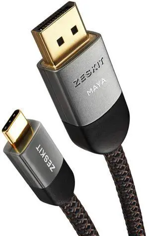Maya Bi-Directional 32.4Gbps USB-C to Displayport DP1.4 Cable Certified 8K60 5K60 4K120 1440P240, 6ft Maya Bi-Directional 32.4Gbps USB-C to Displayport DP1.4 Cable Certified 8K60 5K60 4K120 1440P240, 6ft