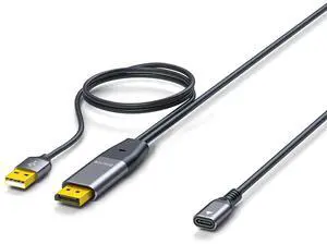DisplayPort to USB C Female Adapter Cable, 4K/60, for AR Glasses, Portable Monitor, Connect to Host/PC, Compatible with Xreal, Viture and More AR Glasses DisplayPort to USB C Female Adapter Cable, 4K/60, for AR Glasses, Portable Monitor, Connect to Host/PC, Compatible with Xreal, Viture and More AR Glasses