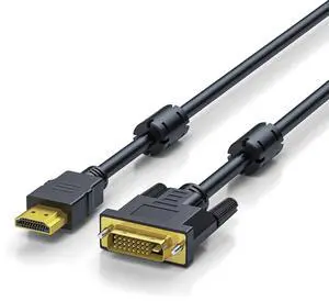 HDMI to DVI Cable, High-Speed Shielded Wire with Gold-Plated Connectors, Bi-Directional HDMI Male to DVI-D Male Adapter Cord for Monitor, PC, Laptop, HDTV, Projector (3.3FT) HDMI to DVI Cable, High-Speed Shielded Wire with Gold-Plated Connectors, Bi-Directional HDMI Male to DVI-D Male Adapter Cord for Monitor, PC, Laptop, HDTV, Projector (3.3FT)