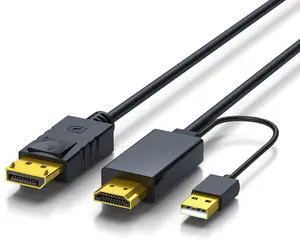 HDMI to DisplayPort Cable, Uni-Directional Only, 4K@60Hz 2K@144Hz, HDMI DP Converter Cord for Laptop, Desktop PC, Xbox, PS5, Monitor & Display (118, Inches) HDMI to DisplayPort Cable, Uni-Directional Only, 4K@60Hz 2K@144Hz, HDMI DP Converter Cord for Laptop, Desktop PC, Xbox, PS5, Monitor & Display (118, Inches)