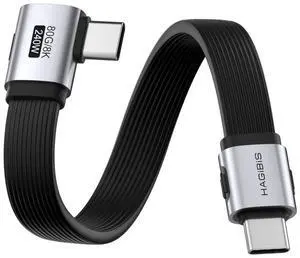 USB4 Cable, 80Gbps Data Transfer, 240W Fast Charging USB-C Cable, 8K@60Hz USB 4 V2.0 Short Cable for iPhone 17 16 15 Pro Max, iPad Pro, Thunderbolt 5/4 (Side 90 Degree, 0.3FT) USB4 Cable, 80Gbps Data Transfer, 240W Fast Charging USB-C Cable, 8K@60Hz USB 4 V2.0 Short Cable for iPhone 17 16 15 Pro Max, iPad Pro, Thunderbolt 5/4 (Side 90 Degree, 0.3FT)