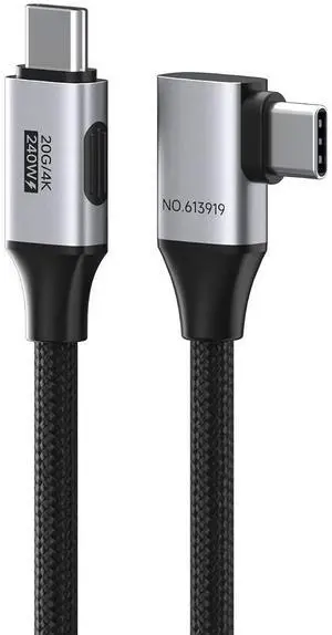 USB4 Cable, Right Angle 90Degree Braided 80Gbps, 240W Fast Charging, 8K@60Hz USB4 V2.0 USB-C Cable for iPhone 17 16 15 Pro Max, iPad Pro, MacBook, Thunderbolt 5/4 (Side 90 Degree, 4.9FT) USB4 Cable, Right Angle 90Degree Braided 80Gbps, 240W Fast Charging, 8K@60Hz USB4 V2.0 USB-C Cable for iPhone 17 16 15 Pro Max, iPad Pro, MacBook, Thunderbolt 5/4 (Side 90 Degree, 4.9FT)