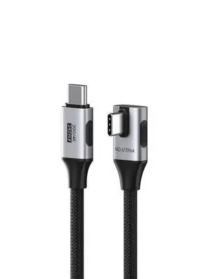USB4 Cable, Right Angle 90Degree Braided 80Gbps, 240W Fast Charging, 8K@60Hz USB4 V2.0 USB-C Cable for iPhone 17 16 15 Pro Max, iPad Pro, MacBook, Thunderbolt 5/4 (Vertical 90 Degree, 4.9FT) USB4 Cable, Right Angle 90Degree Braided 80Gbps, 240W Fast Charging, 8K@60Hz USB4 V2.0 USB-C Cable for iPhone 17 16 15 Pro Max, iPad Pro, MacBook, Thunderbolt 5/4 (Vertical 90 Degree, 4.9FT)