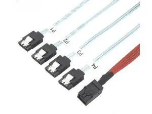 Mini SAS HD SFF8643 to 4Port SATA HighSpeed Server Connection Cable Mini SAS HD SFF8643 to 4Port SATA HighSpeed Server Connection Cable